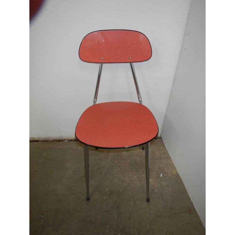 Vintage red formica chair 1970s