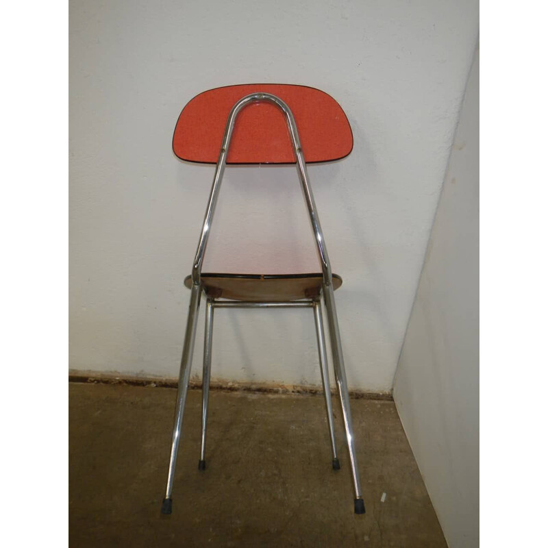 Vintage red formica chair 1970s