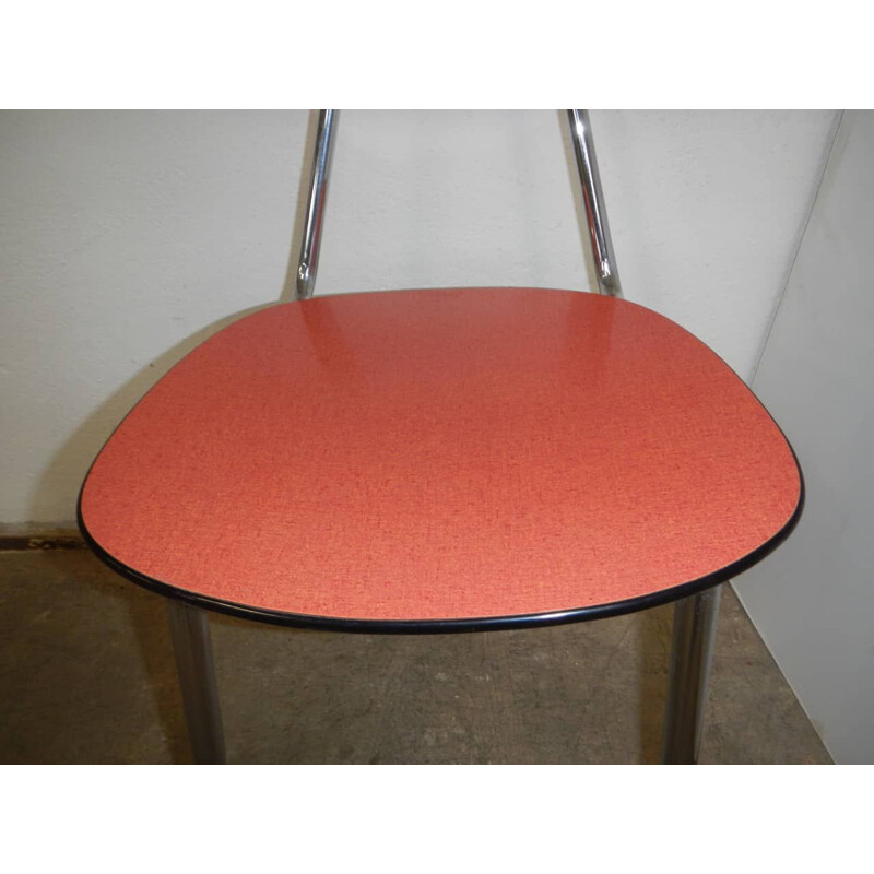 Vintage red formica chair 1970s