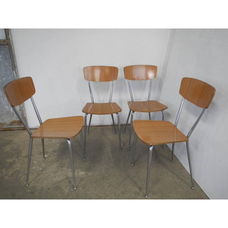 Vintage brown formica chairs 1970s