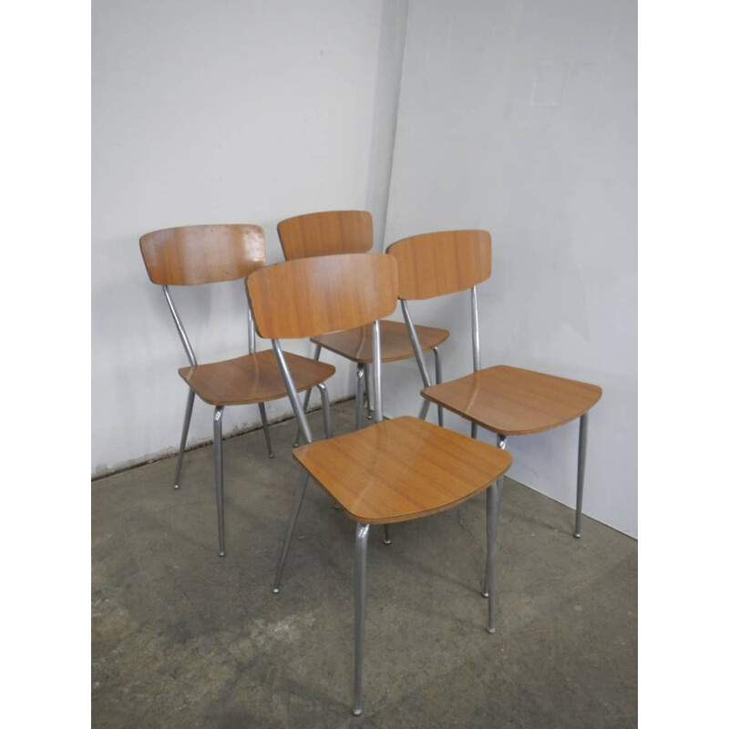 Vintage brown formica chairs 1970s