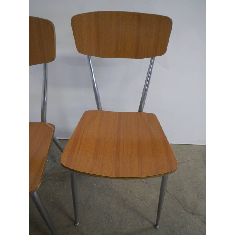 Vintage brown formica chairs 1970s