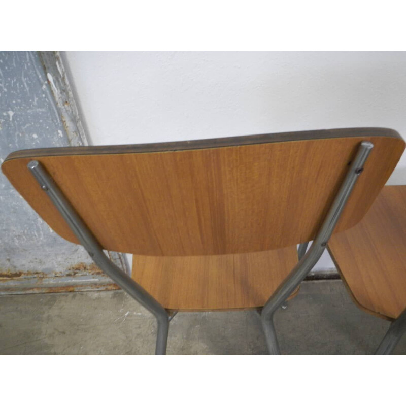 Cadeiras de fórmica castanha 1970