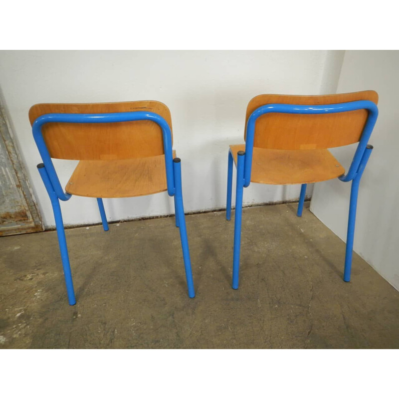 Pair of vintage set school chairs