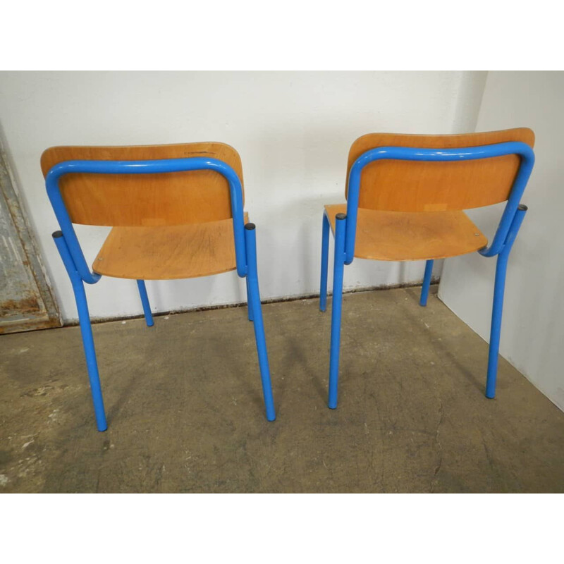 Paire de chaises d'école vintage
