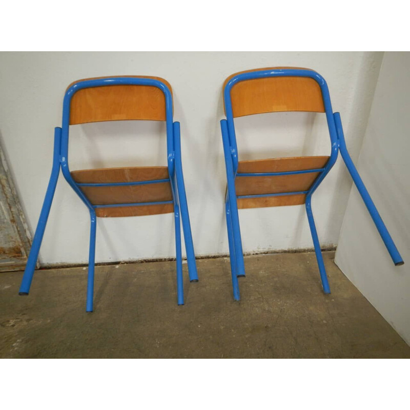 Coppia di sedie da scuola vintage