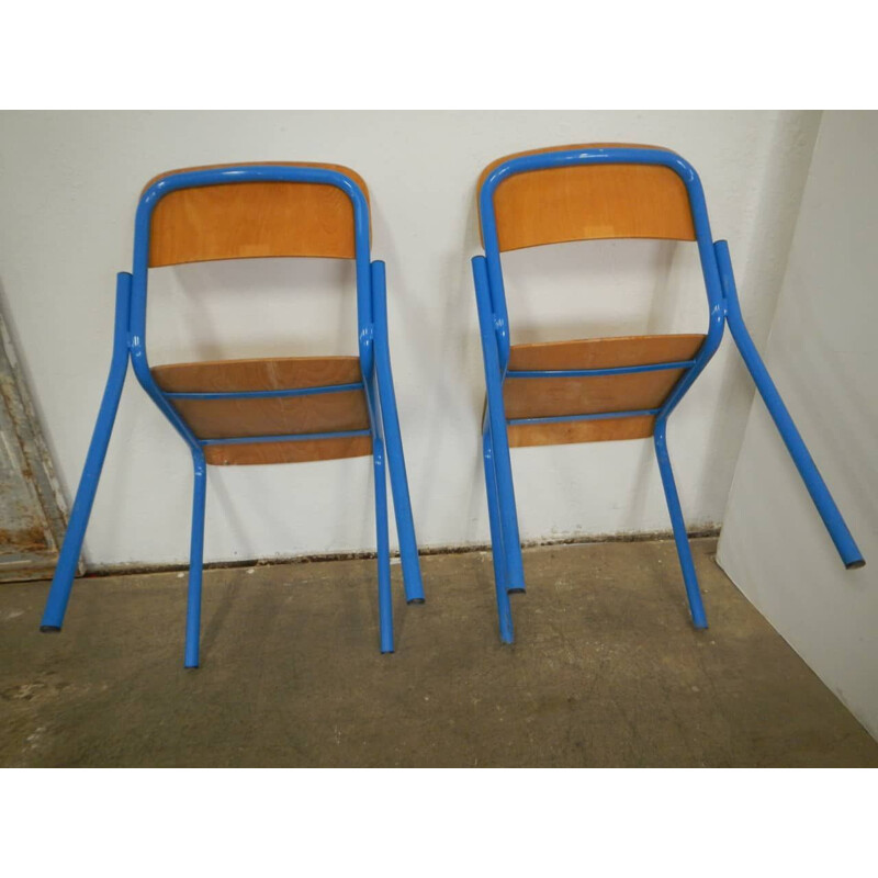 Paar vintage schoolstoelen