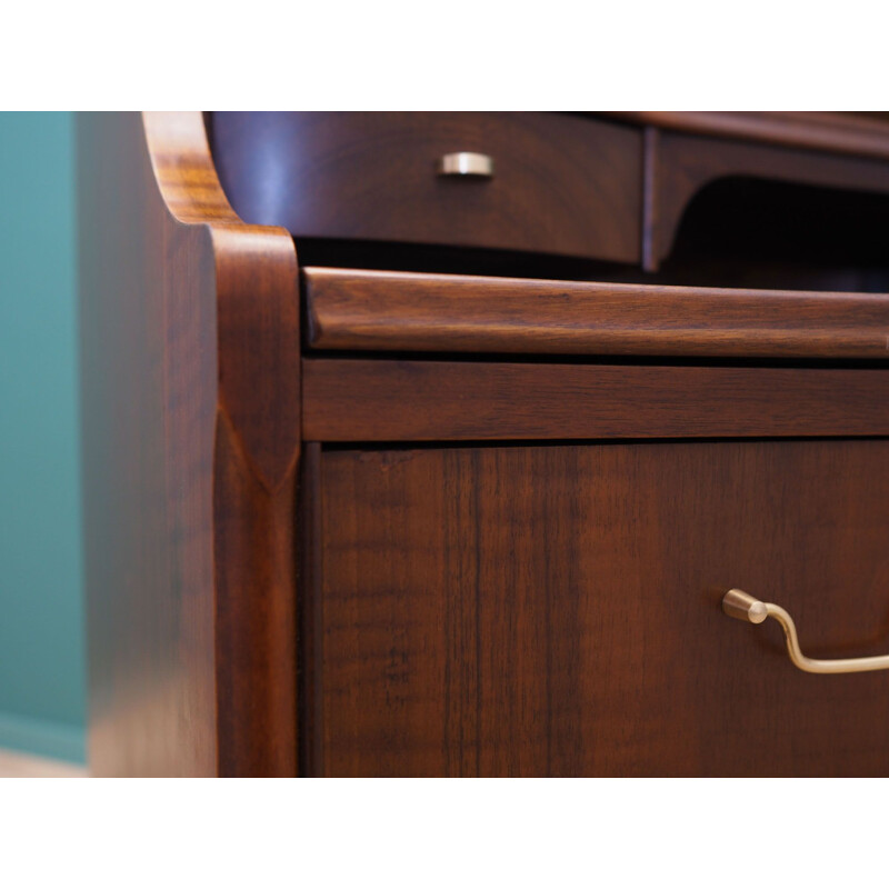 Vintage notenhouten bureau, Denemarken 1960