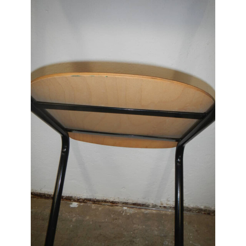Vintage-Schulstuhl aus Metall und Holz