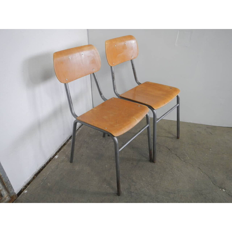 Pair of vintage school chairs