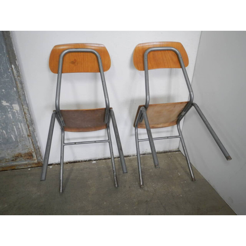 Pair of vintage school chairs