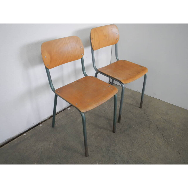 Pair of small vintage school chairs