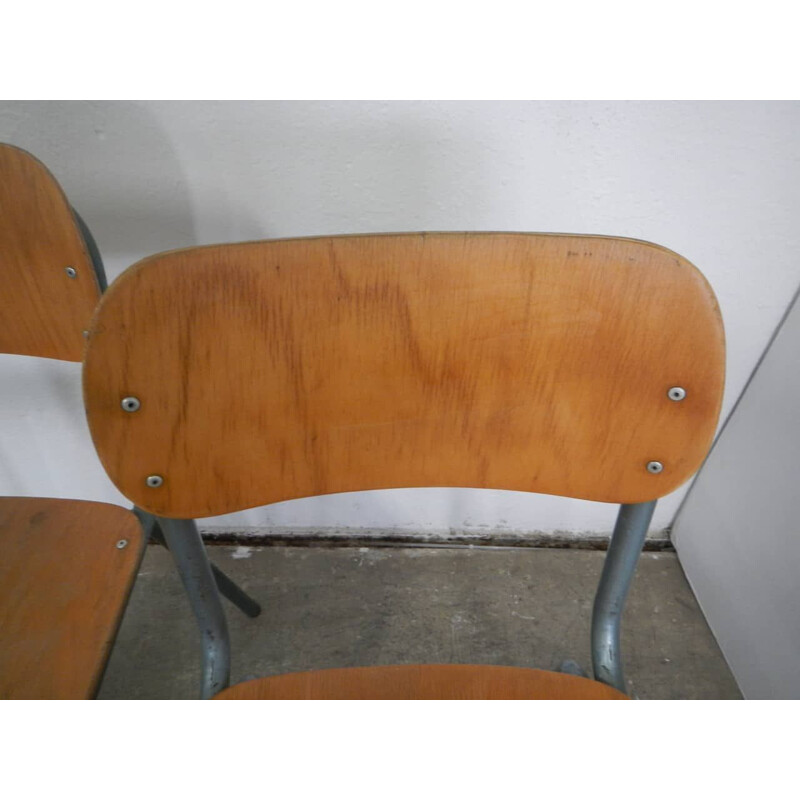 Paire de petites chaises vintage d'école