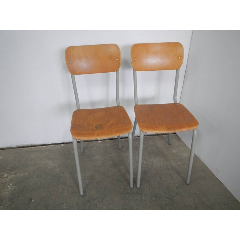 Pair of vintage school chairs