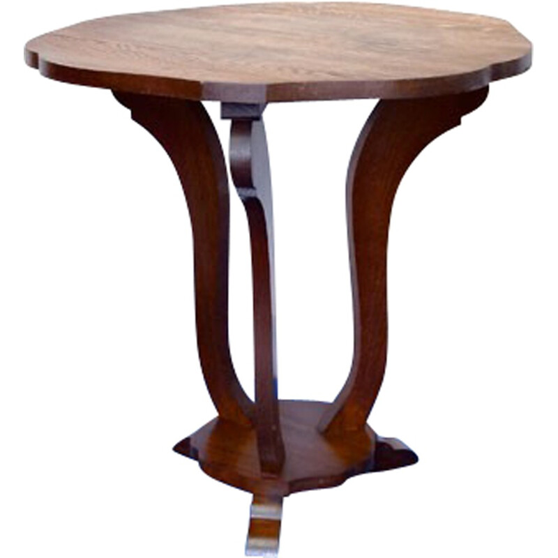 Gueridon table d'appoint en bois de chêne - 1940