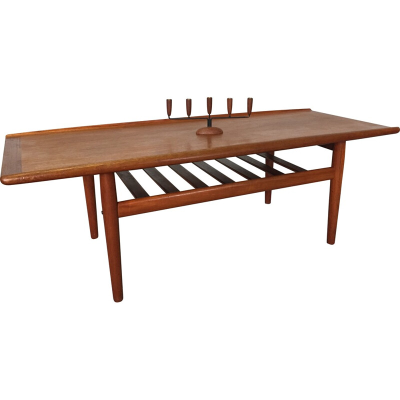 Scandinavian coffee table in teak, Grete JALK - 1960s