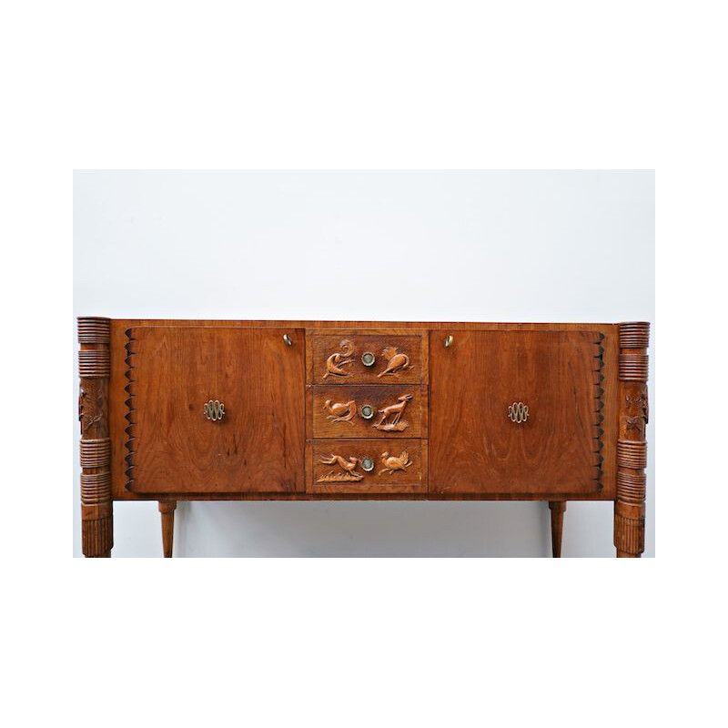 Vintage sideboard in ash wood by Pier Luigi Colli, Italy 1940