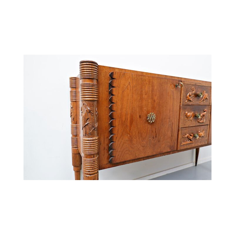 Vintage sideboard in ash wood by Pier Luigi Colli, Italy 1940