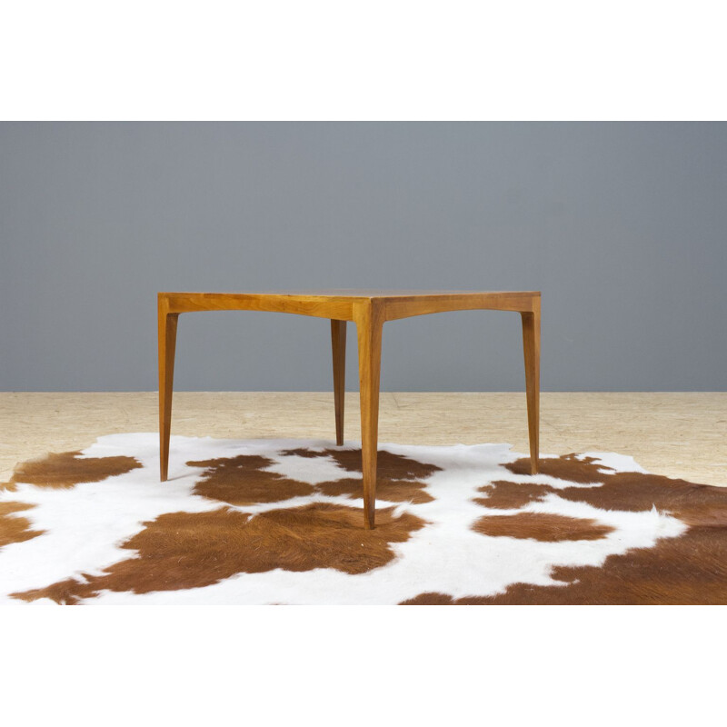 Vintage coffee table by Hartmut Lohmeyer in light mahogany for Wilkhahn 1960s