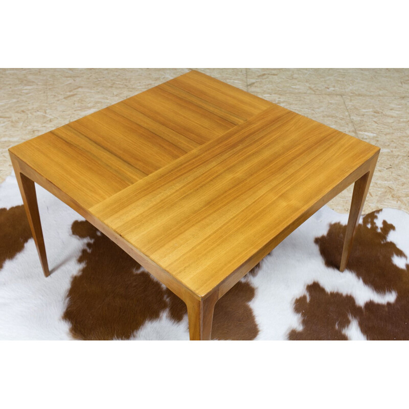 Vintage coffee table by Hartmut Lohmeyer in light mahogany for Wilkhahn 1960s