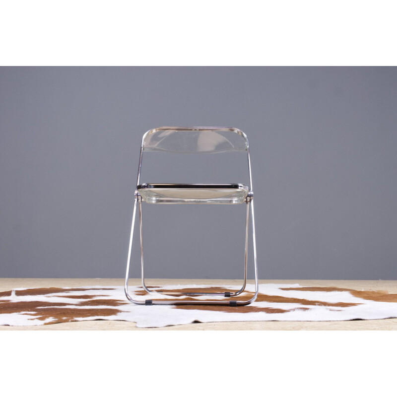 Chaise vintage en acrylique transparente Plia de Giancarlo Piretti pour Castelli 1967