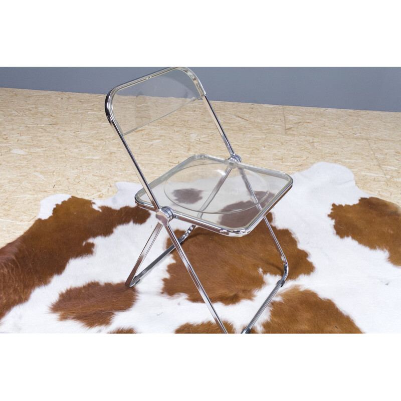 Vintage transparant acrylic Plia chair by Giancarlo Piretti for Castelli 1967s