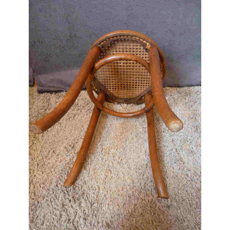 Small mid-century Thonet stool in beechwood - 1930s