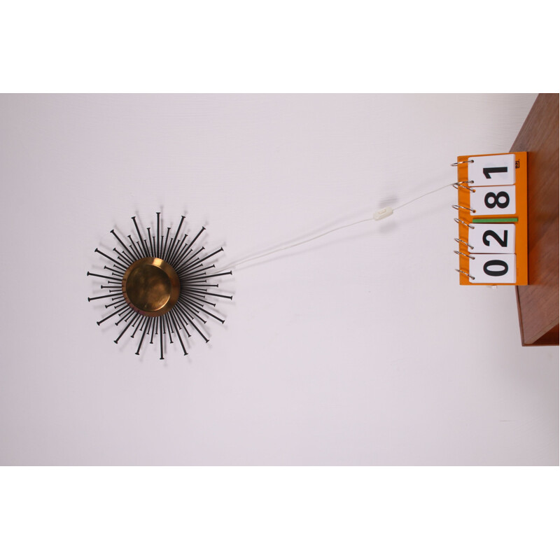 Vintage Brutalist wall lamp sun 1970s