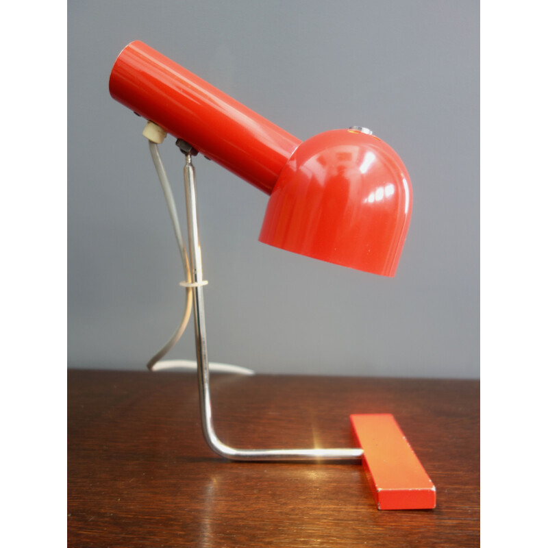 Vintage red desk lamp model 851020 by Josef Hurka for Napako, Czechoslovakia 1960s