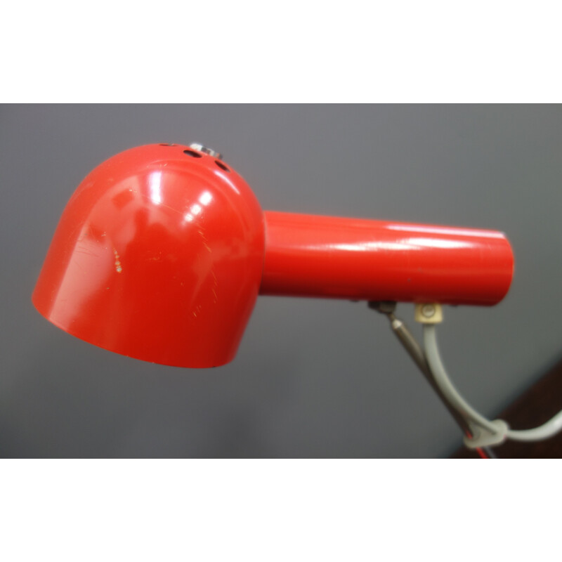 Vintage red desk lamp model 851020 by Josef Hurka for Napako, Czechoslovakia 1960s