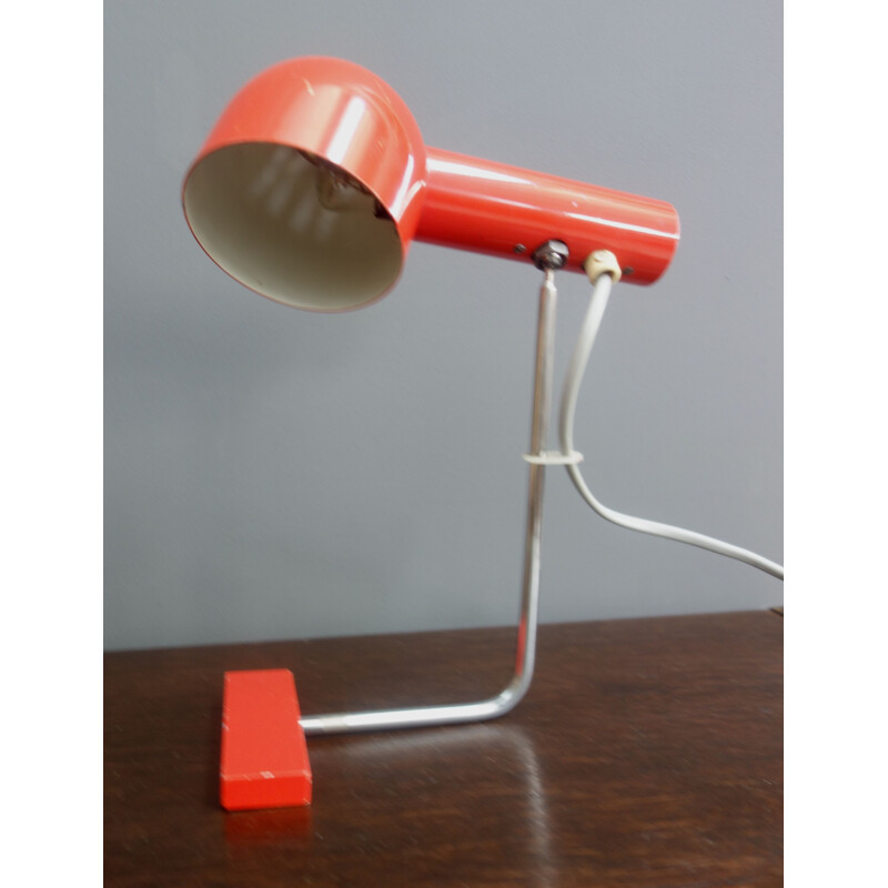 Lampe de bureau vintage rouge modèle 851020 par Josef Hurka pour Napako, Tchécoslovaquie 1960