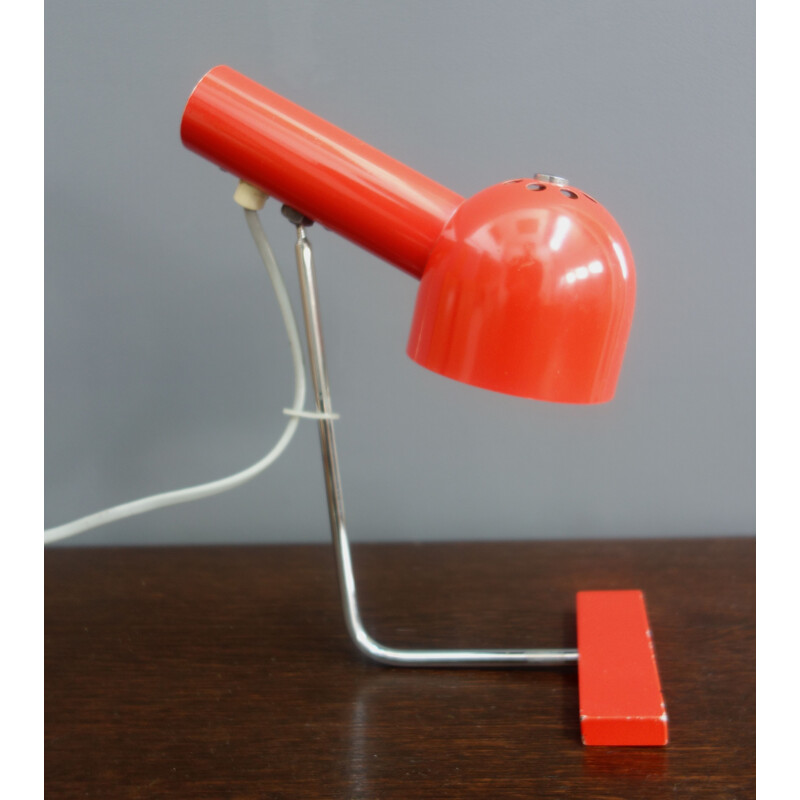 Vintage red desk lamp model 851020 by Josef Hurka for Napako, Czechoslovakia 1960s