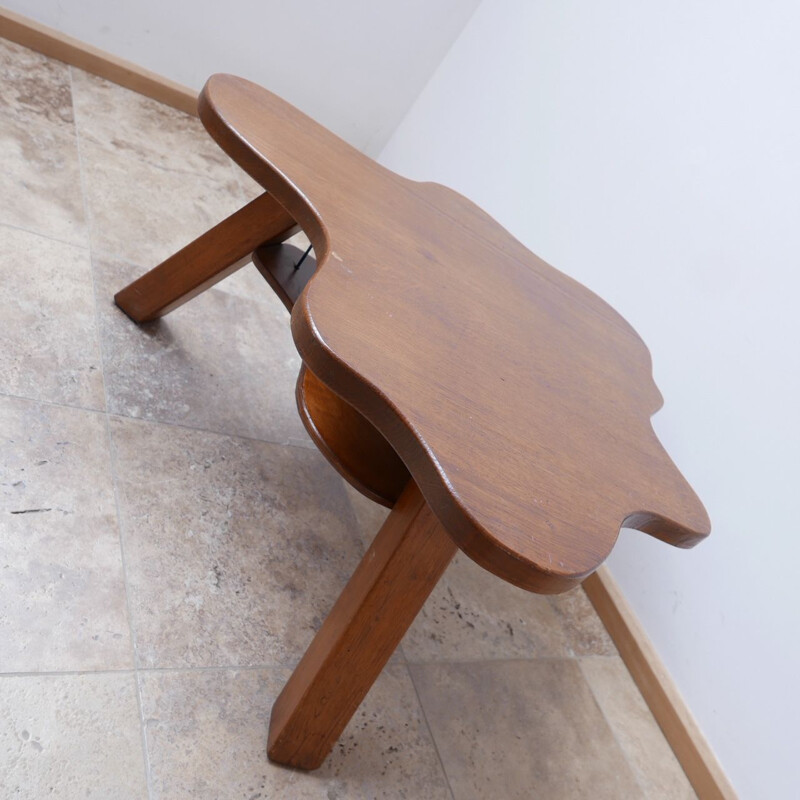 Vintage Freeform Wooden Two Tier Coffee Table, Dutch 1960s