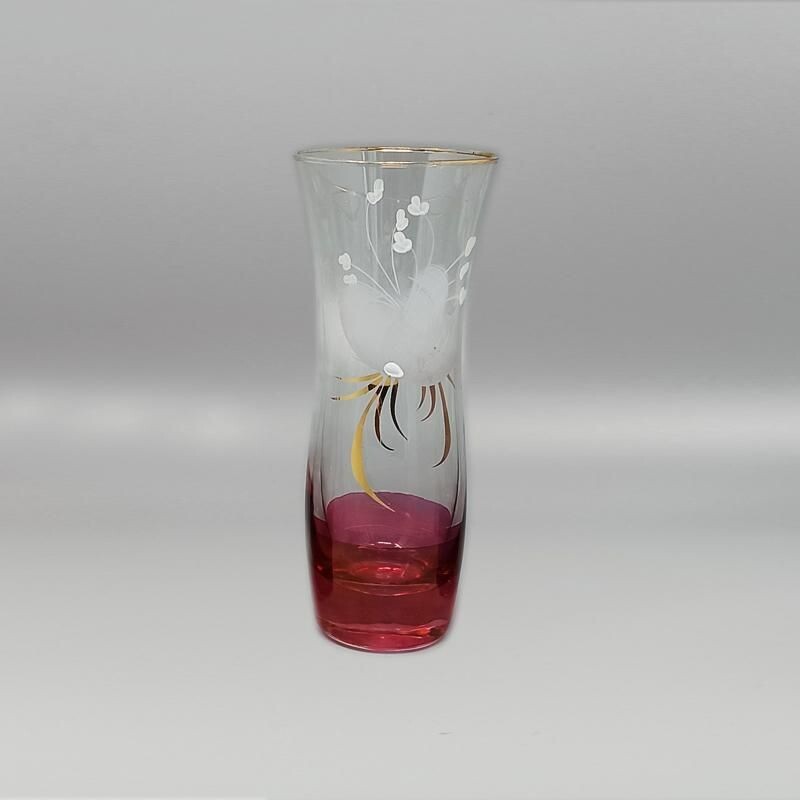 Vintage cocktail shaker with six glasses, Italy 1960