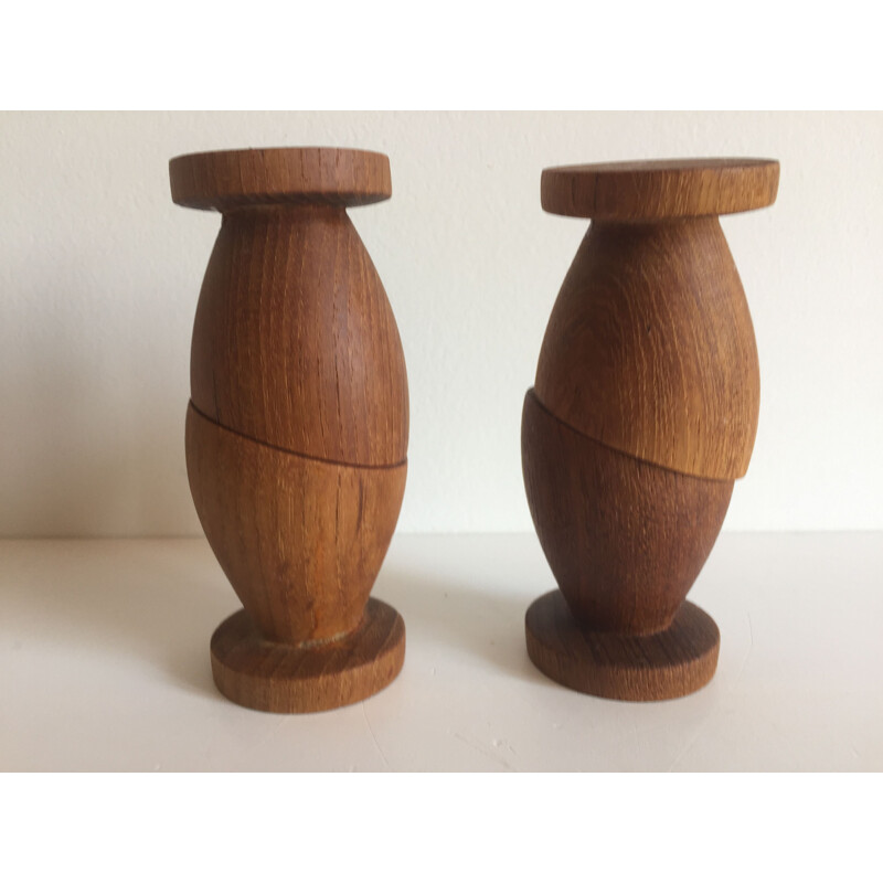 Set of 4 teak eggcups, Scandinavian