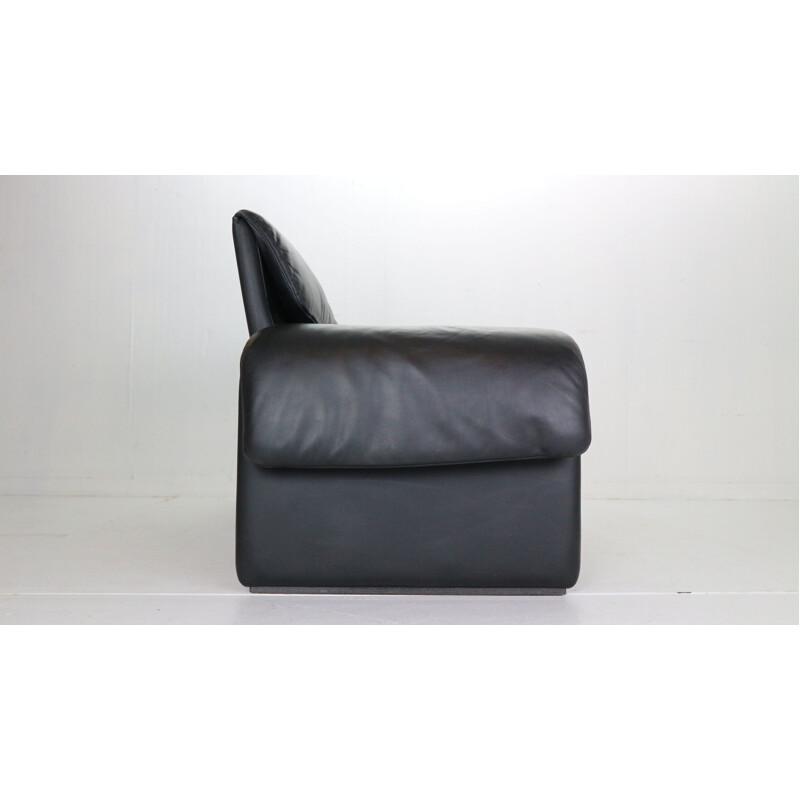 Vintage De Sede DS-2011 Black Leather Two Leather Sofa, Switzerland