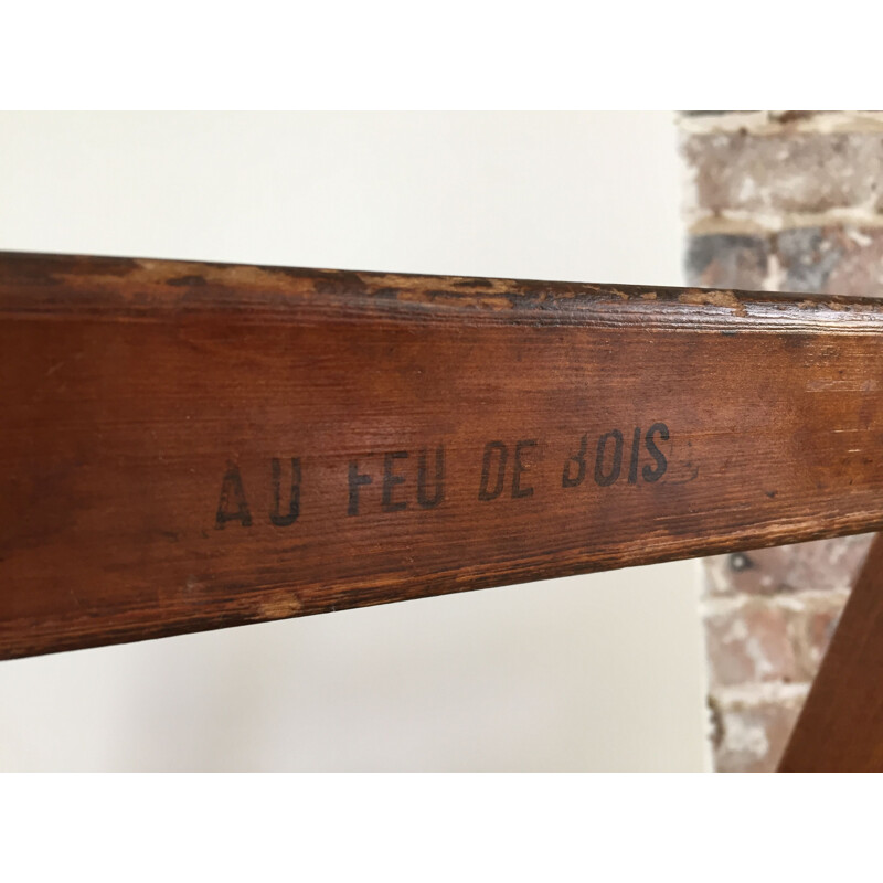 Paire de chaises vintage Pliantes estampillées au feu de bois