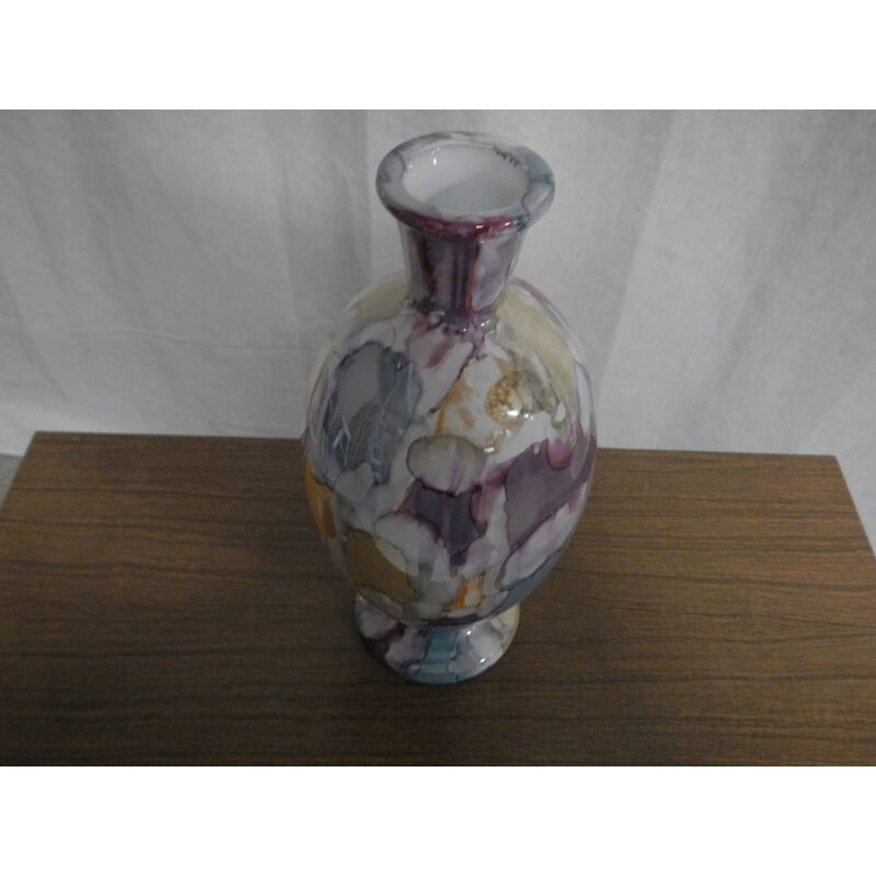 Vintage ceramic vase by Nazzareno Picchiotti for Deruta, Italy 1950