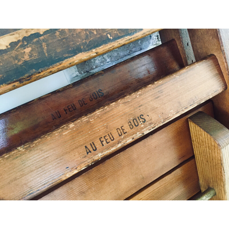 Pair of vintage woodstamped folding chairs