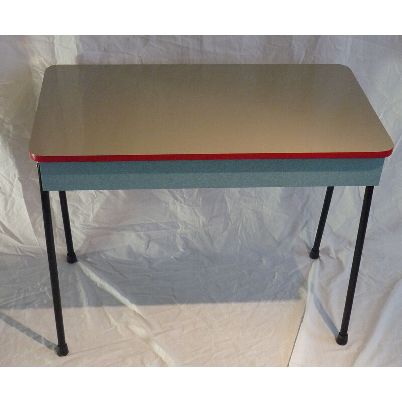 Vintage school desk with grey top