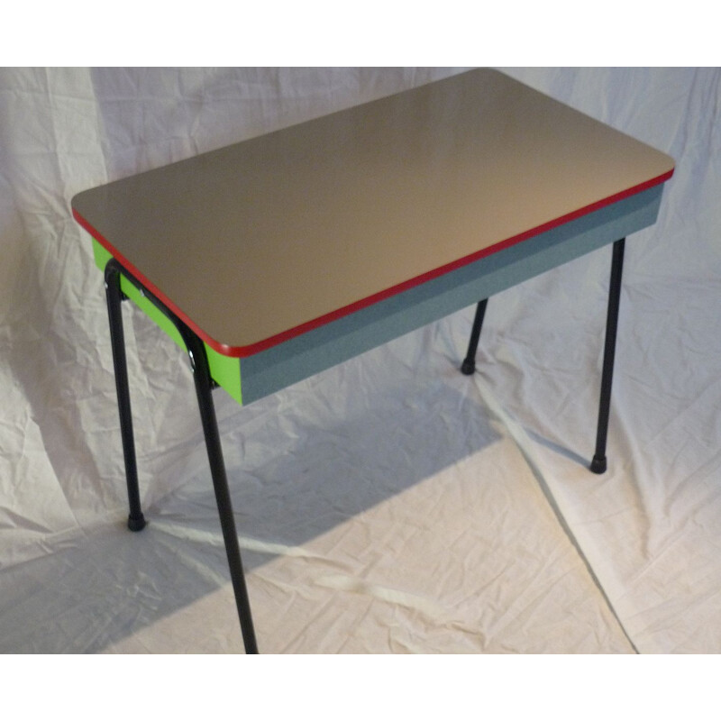 Vintage school desk with grey top