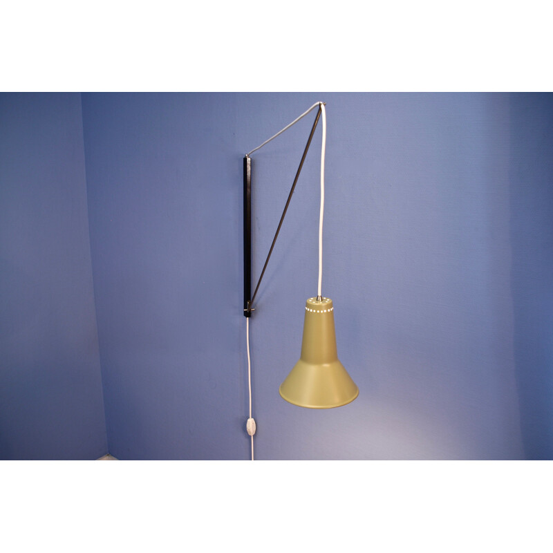 Vintage counterbalanced arch wall lamp by Willem Hagoort for Hagoort Lighting, Netherlands 1950