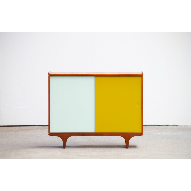 Vintage teak and glass sideboard, Scandinavian 1960s