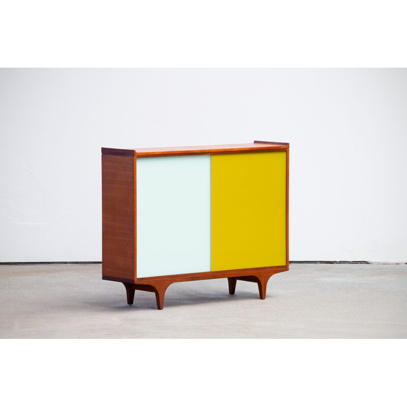 Vintage teak and glass sideboard, Scandinavian 1960s