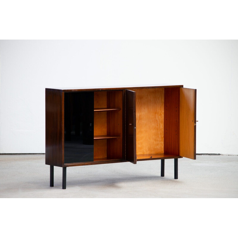 Vintage teak and glass sideboard, Scandinavian 1960s