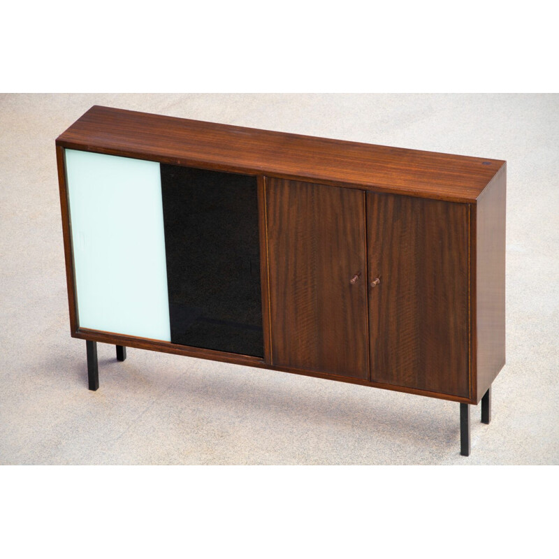 Vintage teak and glass sideboard, Scandinavian 1960s