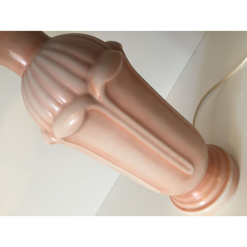 Vintage pink porcelain lamp