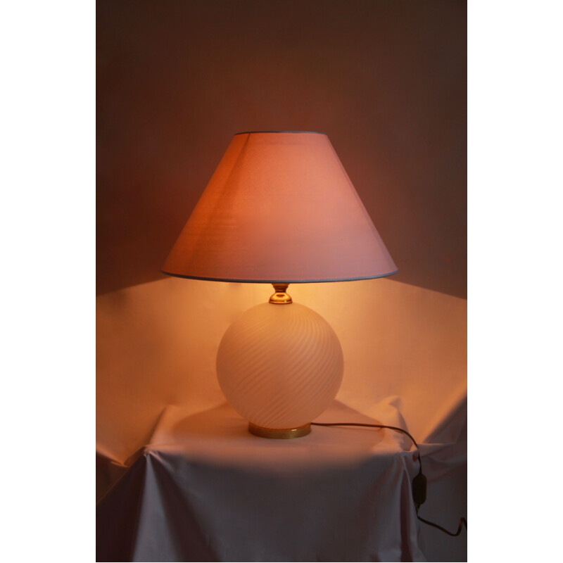 Lampe de table vintage en verre de Murano, Italie 1970