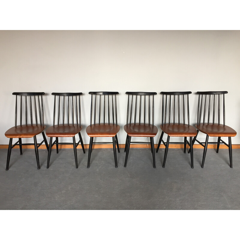 Set of 6 teak Fanett chairs, I. TAPIOVAARA - 1960s