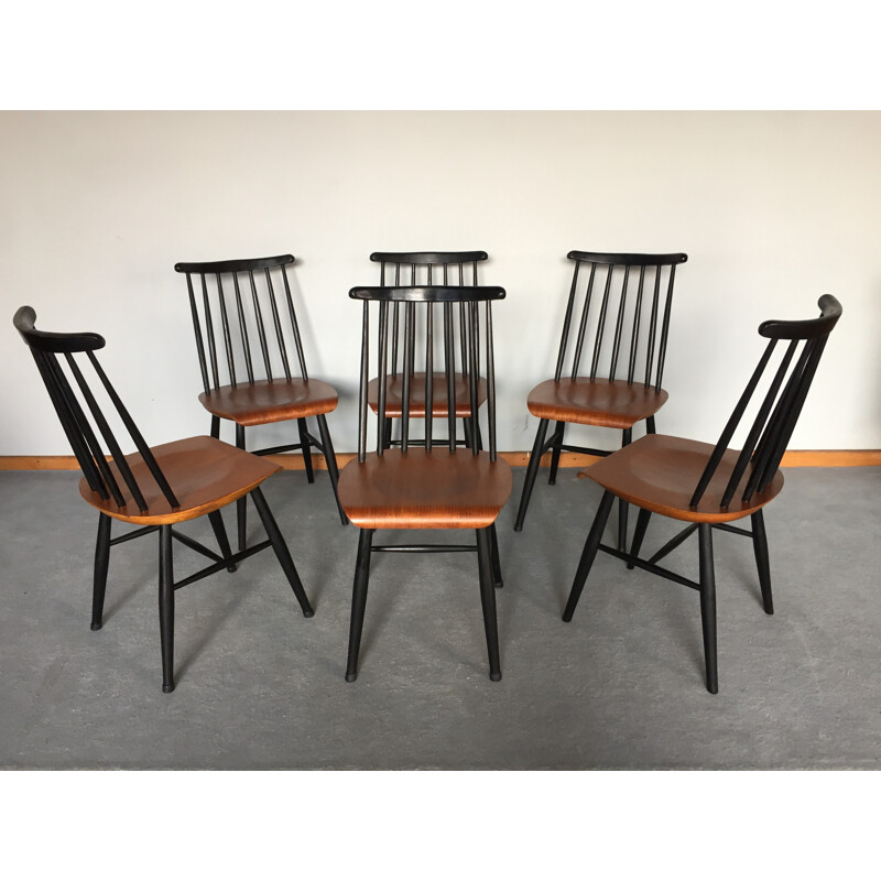 Set of 6 teak Fanett chairs, I. TAPIOVAARA - 1960s